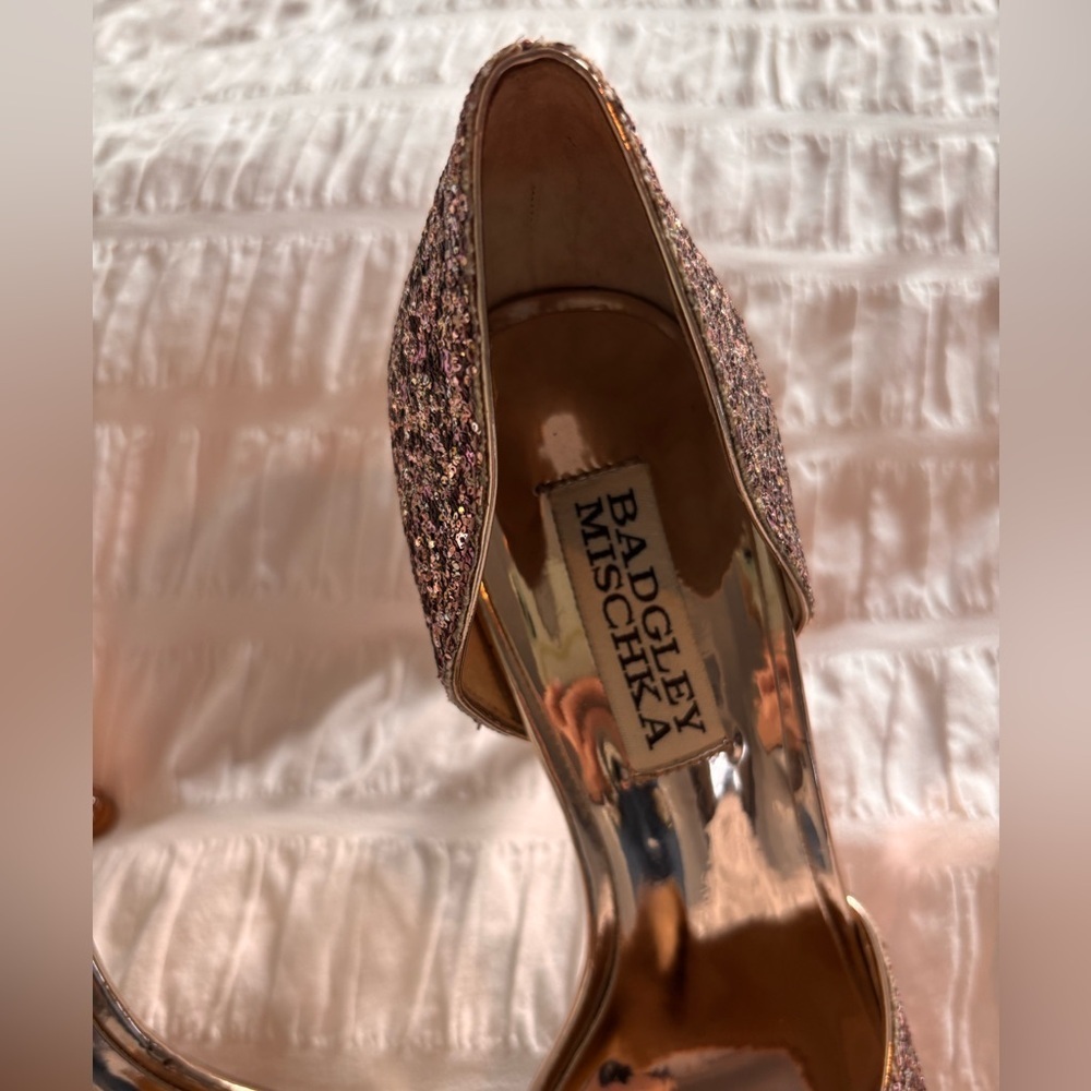 Badgley Mischka Glitter Heels - Pink Sparkle - Picture 2 of 8